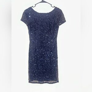 Adrianna Papell Navy Sequin Mini Dress